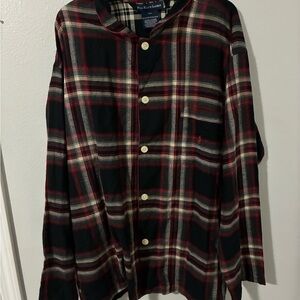 Polo by Ralph Lauren Men's Red and Black Plaid Shirt Jacket